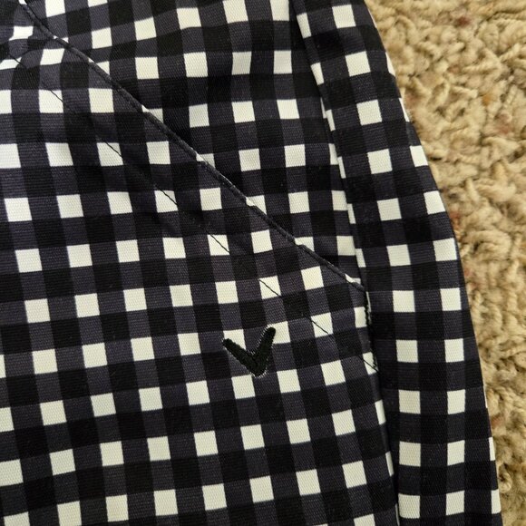 Callaway Opti Dri Golf Shorts 6 Plaid Check Black White Bermuda Chino Preppy - Picture 6 of 6